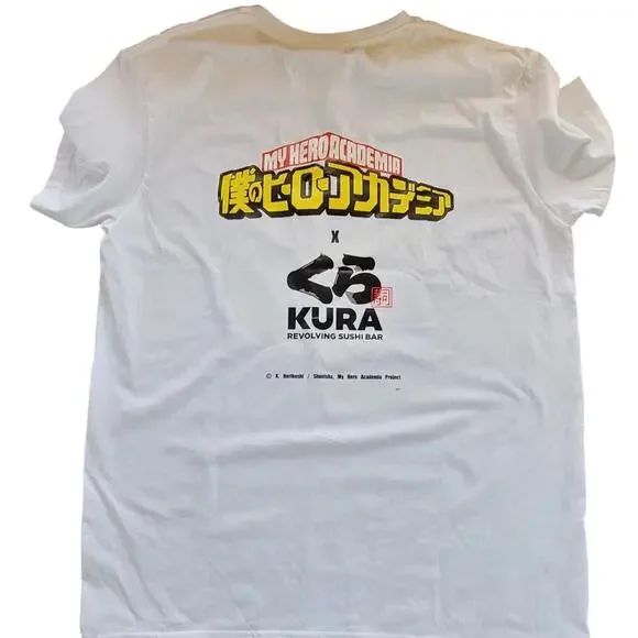 Kura Sushi x My Hero Academia White Special Giveaway T-Shirt size L NEW Sealed - Picture 2 of 5